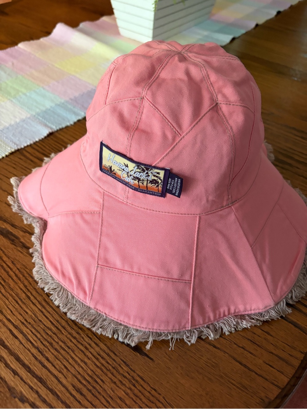 Havana Jack’s Cafe Pink Fringed Reversable Bucket Hat